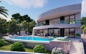 New build villa with sea view for sale in Benimeit in Moraira