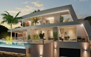New build villa with sea view for sale in Fustera in Benissa