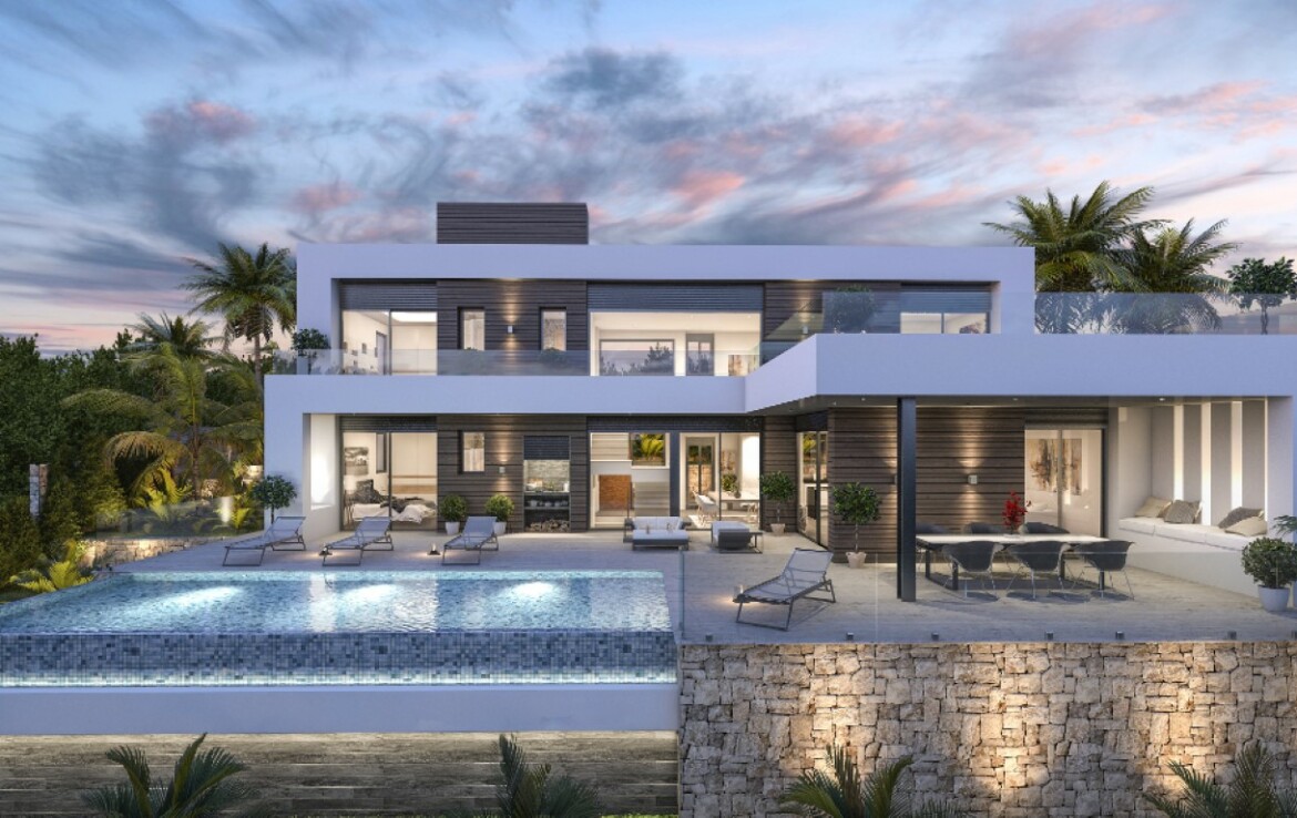 New build villa with sea view for sale in La Sabatera in Moraira